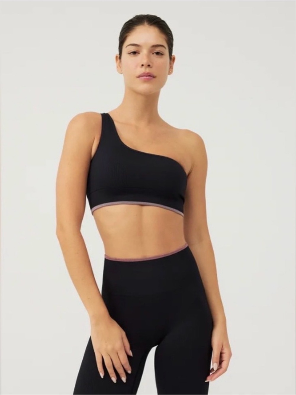 Outdoor Voices seamless rib one shoulder sports bra XX-small